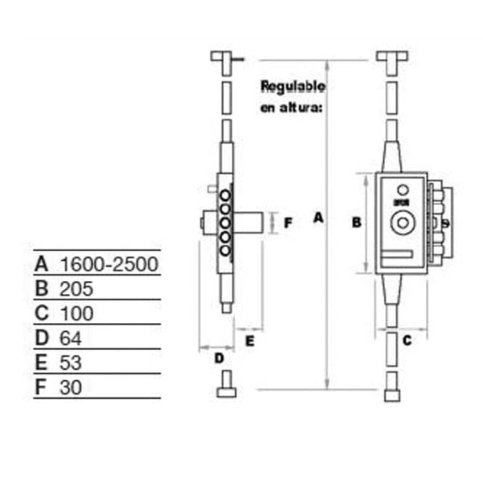 Cerradura sobreponer alta seguridad 3 puntos MB-86 FAC - 1