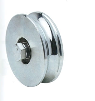 Rueda para puerta corredera, con doble rodamiento y canal de 20 mm