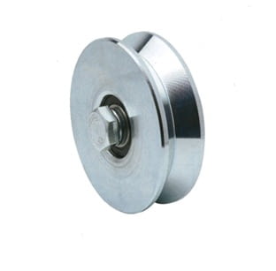 Rueda para puerta corredera, con doble rodamiento, canal angular AUMON