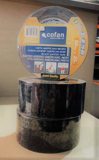 Cinta americana color negro  50 mm por 25 metros