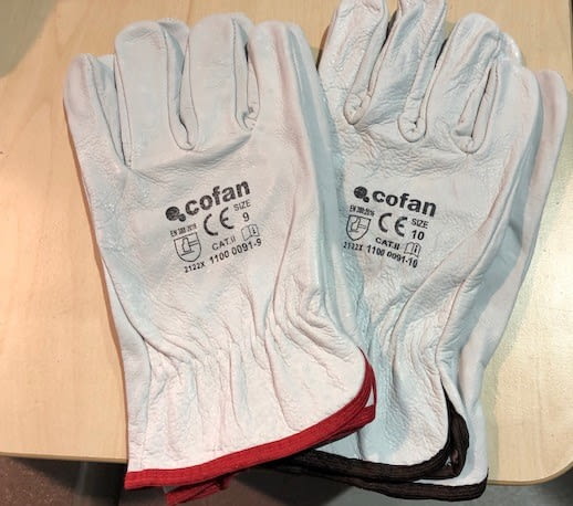 Guantes piel de vacuno blanca para riesgos mecánicos COFAN