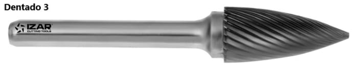 Fresa rotativa forma ojival, en metal duro, IZAR - 2