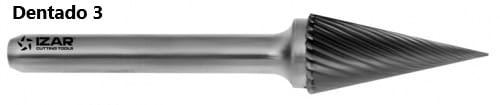 Fresa rotativa forma cónica, en metal duro, IZAR - 2