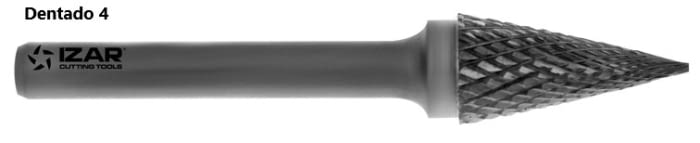 Fresa rotativa forma cónica, en metal duro, IZAR - 4