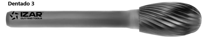 Fresa rotativa con forma GOTA de metal duro IZAR - 2