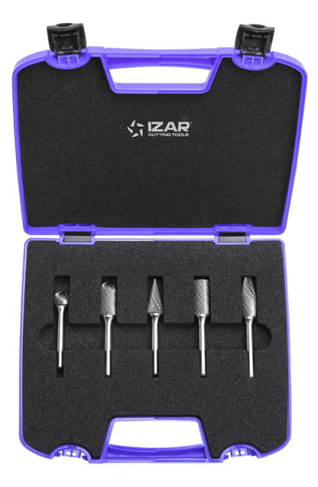 Juego 5 fresas rotativas variadas diámetro 9,60 mm de metal duro IZAR