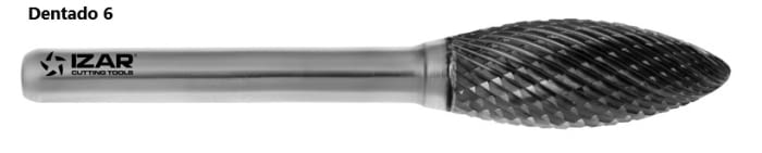 Juego 5 fresas rotativas variadas diámetro 9,60 mm de metal duro IZAR - 6