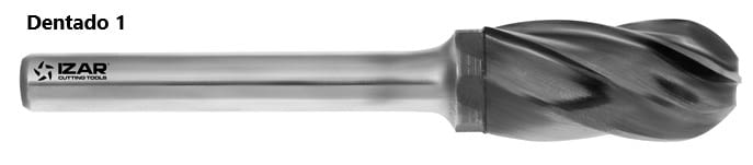 Juego 5 fresas rotativas variadas diámetro 12,70 mm de metal duro IZAR - 5