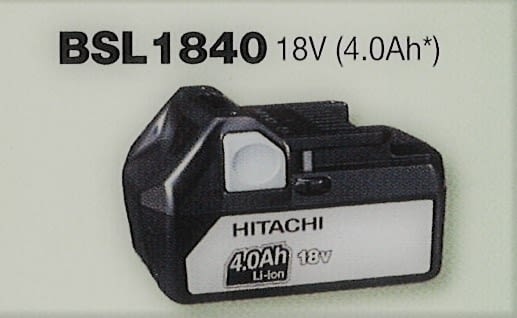Batería 18 V  4.0 Ah BSL1840M  deslizante de litio HITACHI
