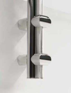 Kit 2 Soportes laterales para fijación de poste de barandilla inox AISI-316 - 1