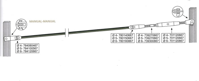 Kit 1 tramo para cable barandilla inox plana/inclinada para poste de pasamano canto - 1
