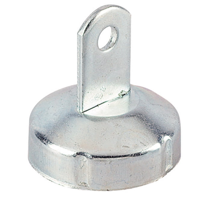 Tapón para tubo 48 mm con pestaña galvanizado IMECA