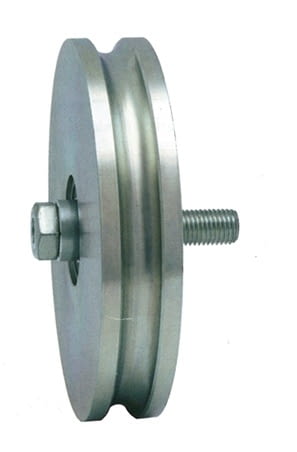 Rueda para puerta corredera inferior con doble rodamiento y engrasador