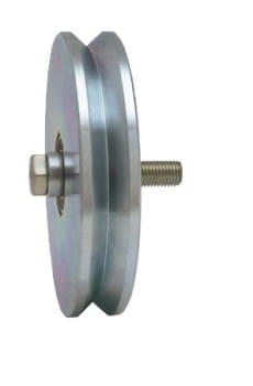 Rueda para puerta corredera inferior canal angular con doble rodamiento y engrasador