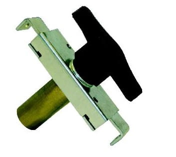 Cerradura para puerta basculante llave serreta AUMON, cilindro niquelado