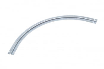 Curva para guía atornillar puerta corredera inferior canal 16 mm galvanizada