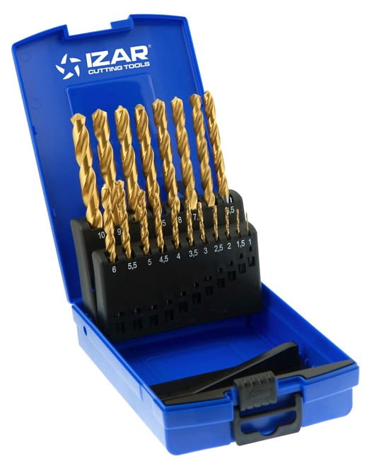Juego Brocas titanio 19 pcs (1-10 x 0,5 mm) IZAR