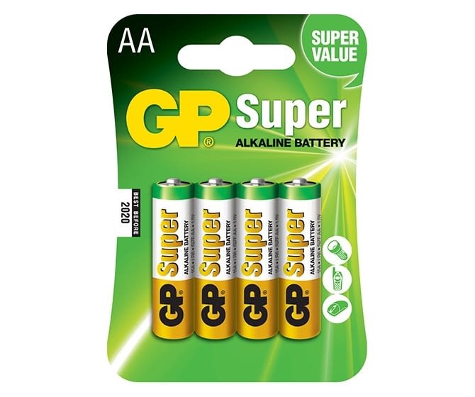 Pilas alcalinas AA  Super 4 unidades GP