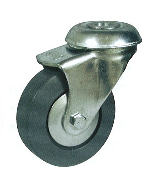 Rueda de goma 32 mm giratoria con soporte para tornillo AFO