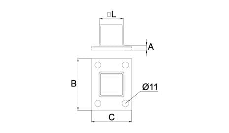 Embellecedor para base suelo poste barandilla inox AISI-316 (Caja 2  unidades)