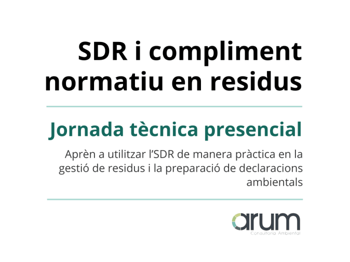 Jornada práctica sobre la gestión de residuos y la plataforma SDR – 20 de febrero en Lleida