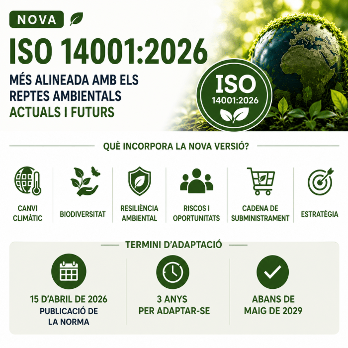 Nova ISO 14001:2026: toca adaptar-se als nous reptes ambientals