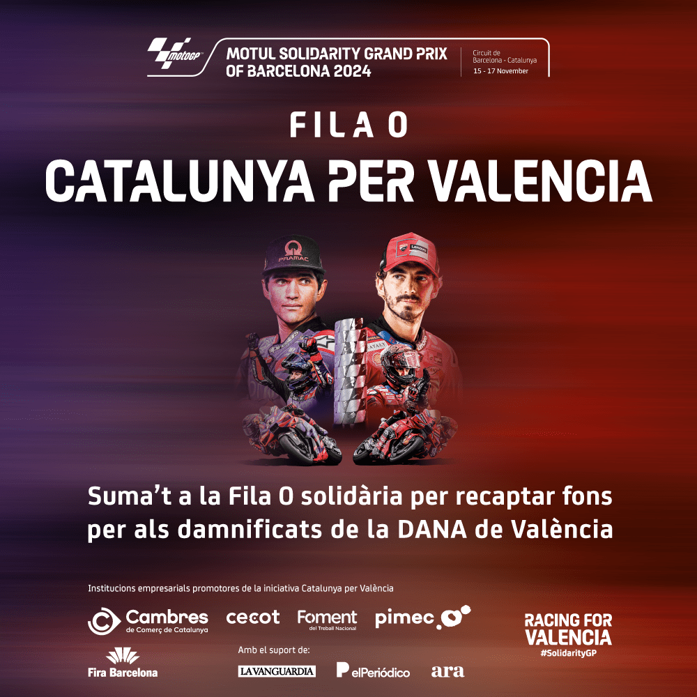 Fila 0 per recaptar fons per a la DANA durant la final solidària de Moto GP del Circuit de Catalunya