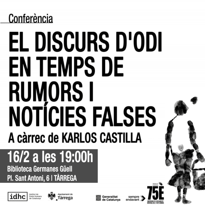 Conferència El discurs d'odi en temps de rumors i notícies falses