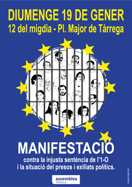 Tàrrega per la Independència – ANC convoca una nova manifestació contra la sentència del Procés