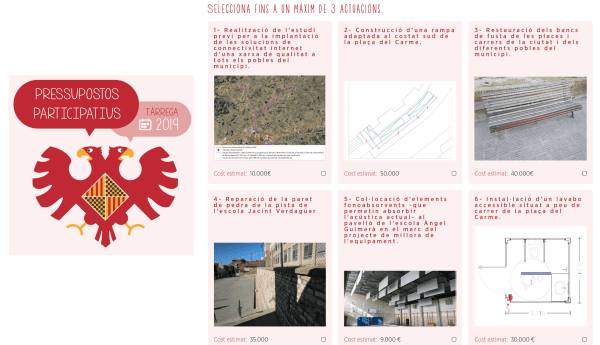 Un miler de persones ja ha votat als primers Pressupostos Participatius de Tàrrega