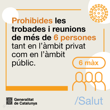 A partir d'avui queden prohibides les trobades socials de més de 6 persones