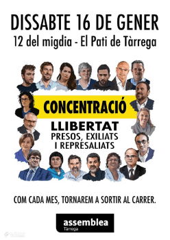 L'ANC-Tàrrega per la Independència organitza una nova concentració el 16 de gener