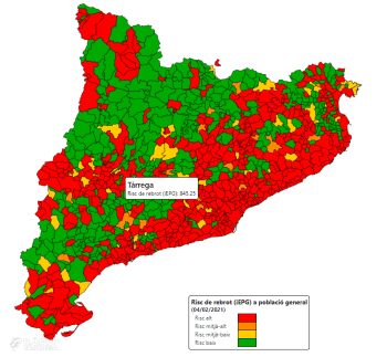 Tàrrega disminueix el risc de rebrot fins als 845 punts després de 5 dies superant els 1000 punts