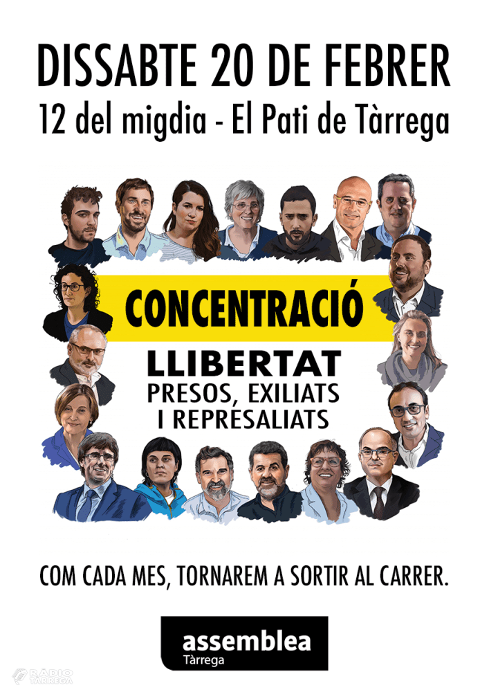 L’ANC de Tàrrega es concentra aquest proper dissabte per reclamar la llibertat dels polítics a la presó i exiliats