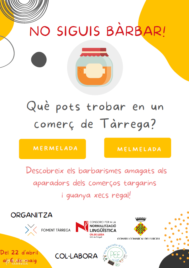 Foment Tàrrega organitza una gimcana lingüística als aparadors dels comerços participants