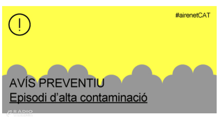 Acció Climàtica amplia l'avís preventiu per partícules a les Terres de Ponent