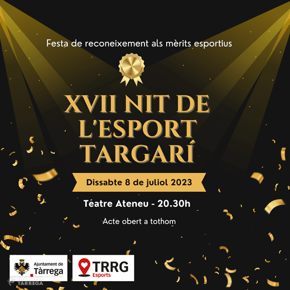 Tàrrega celebrarà la seva 17a Nit de l’Esport el dissabte 8 de juliol