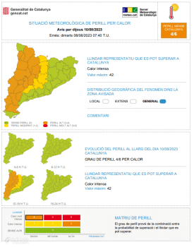 Alerta per dos dies de calorada amb temperatures que poden fregar els 43ºC a Ponent