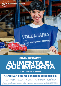 Torna el Gran Recapte d’Aliments a Tàrrega els dies 24 i 25 de novembre