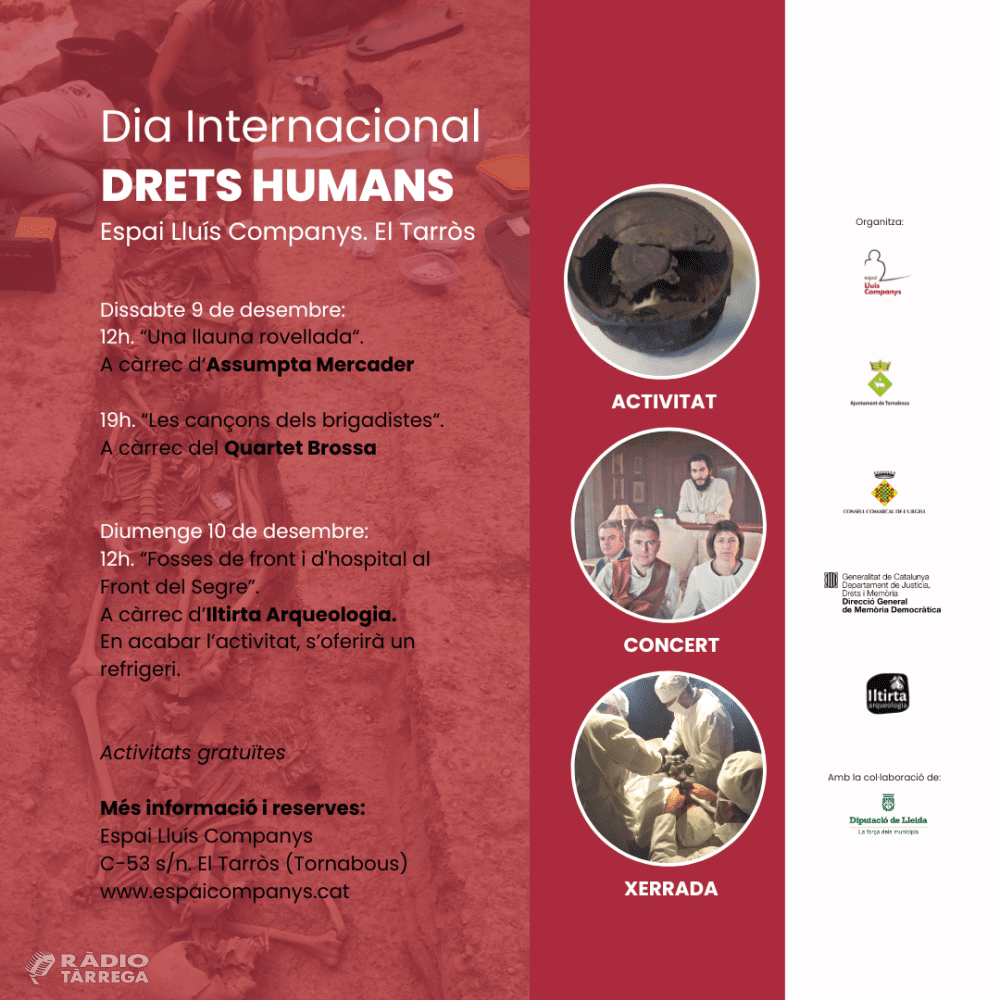 L’Espai Lluís Companys amplia la seva programació amb motiu del Dia Internacional dels Drets Humans