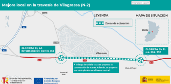 Transports adjudica per 3 milions d'euros la humanització de la carretera N-2 a la travessia de Vilagrassa