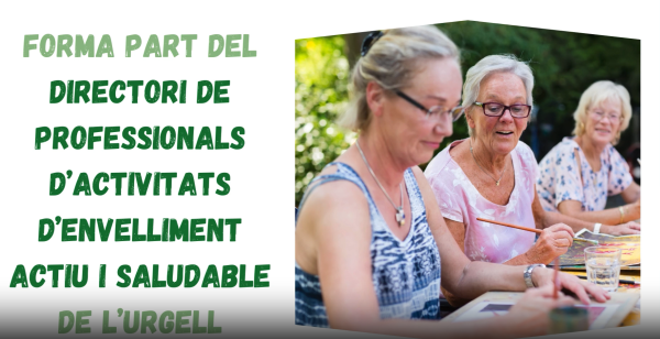 Crida a professionals que ofereixen activitats d’envelliment actiu i saludable per a la gent gran