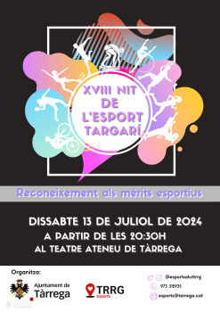 Tàrrega celebra aquest dissabte 13 de juliol la seva 18a Nit de l’Esport