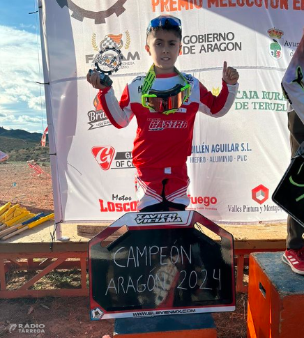 El pilot targarí Xavier Viciana, campió d'Aragó de la categoria MX65cc