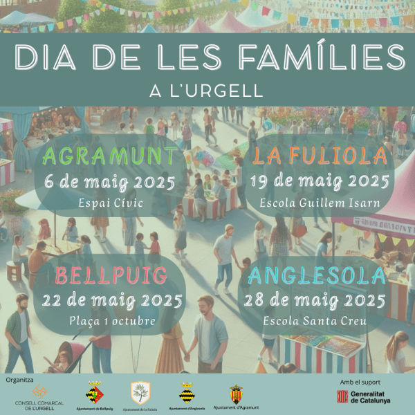 El SISI Urgell Impulsa la Segona edició de Festa Famílies conjuntament amb el servei PLACI i SOAF del Consell Comarcal de l’Urgell