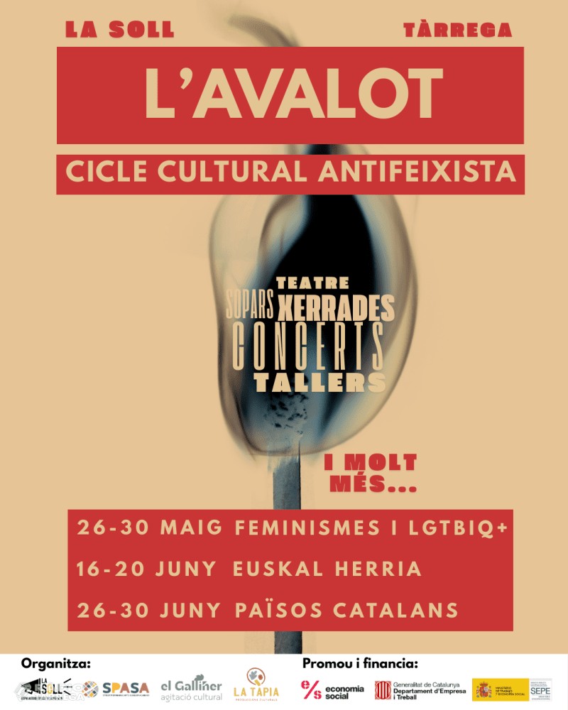 Neix 'L'Avalot', un nou cicle cultural antifeixista amb xerrades, concerts i teatre organitzat per La Soll de Tàrrega
