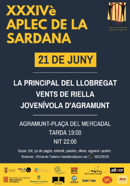 La localitat d'Agramunt acollirà el 34è Aplec de la Sardana