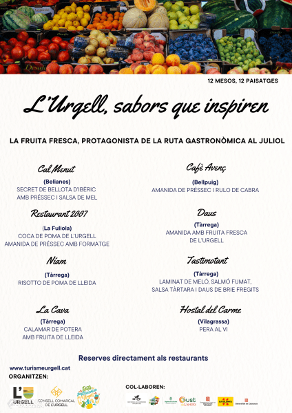 El Consell Comarcal de l'Urgell impulsa una campanya per promocionar la fruita dolça als restaurants de la comarca