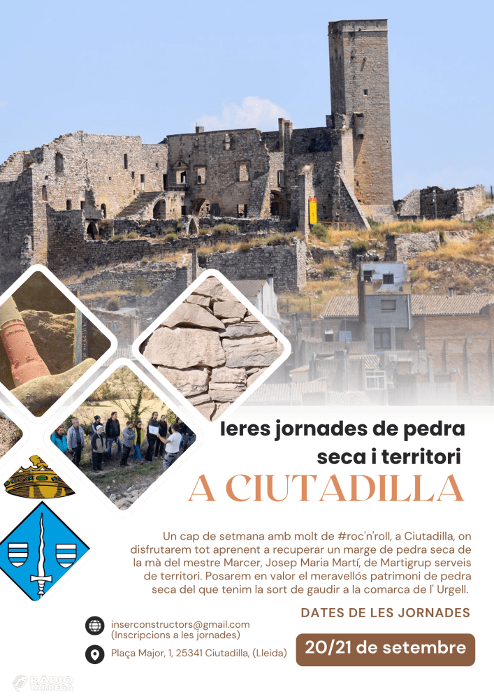 Ciutadilla acollirà les Primeres Jornades de Pedra Seca i Territori durant el penúltim cap de setmana de setembre