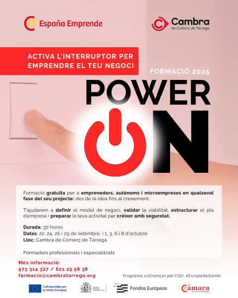 Tàrrega es converteix en punt de trobada per emprenedors amb el programa formatiu de la Cambra de Comerç POWER ON